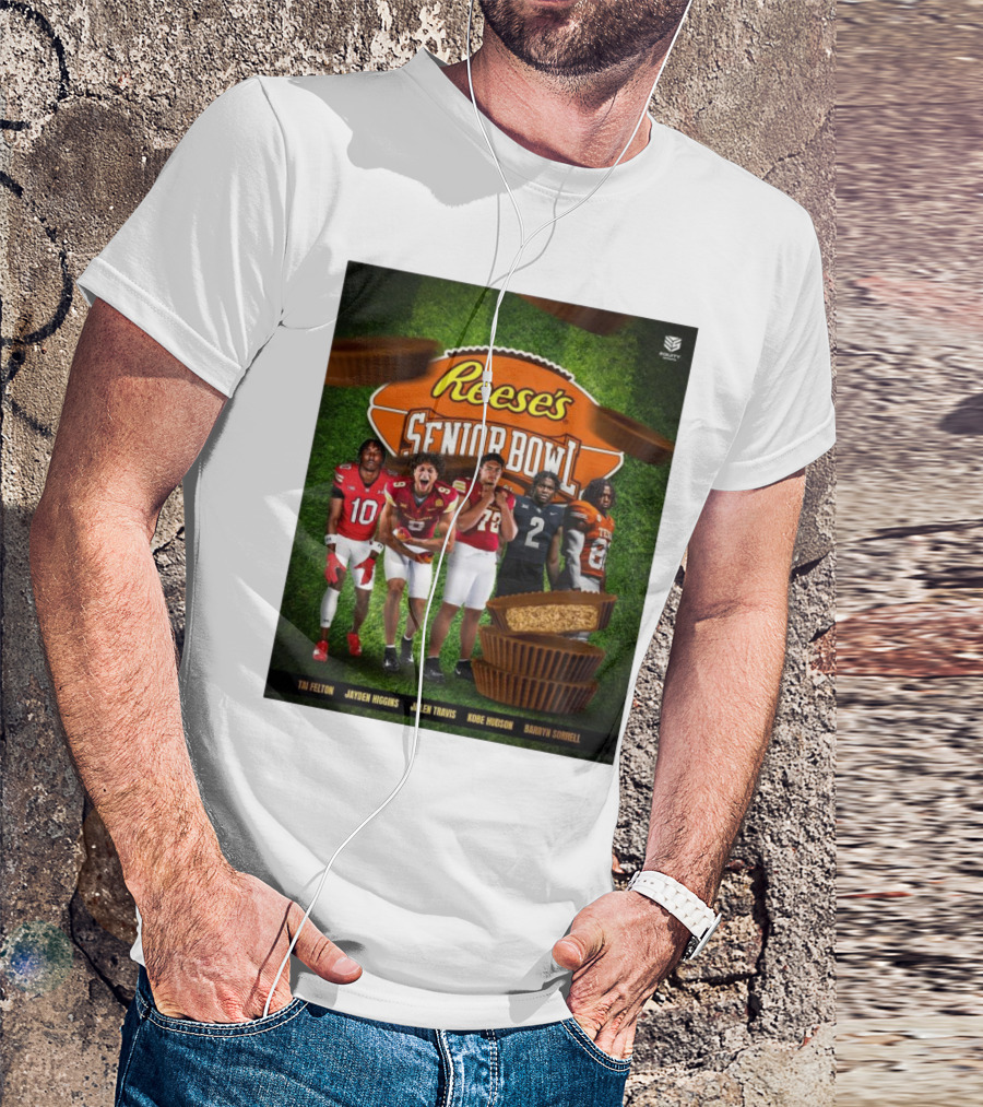 Tai Felton Jayden Higgins Jalen Travis Kobe Hudson Barryn Sorrell 2025 Reese’s Senior Bowl Mobile AL T-Shirt