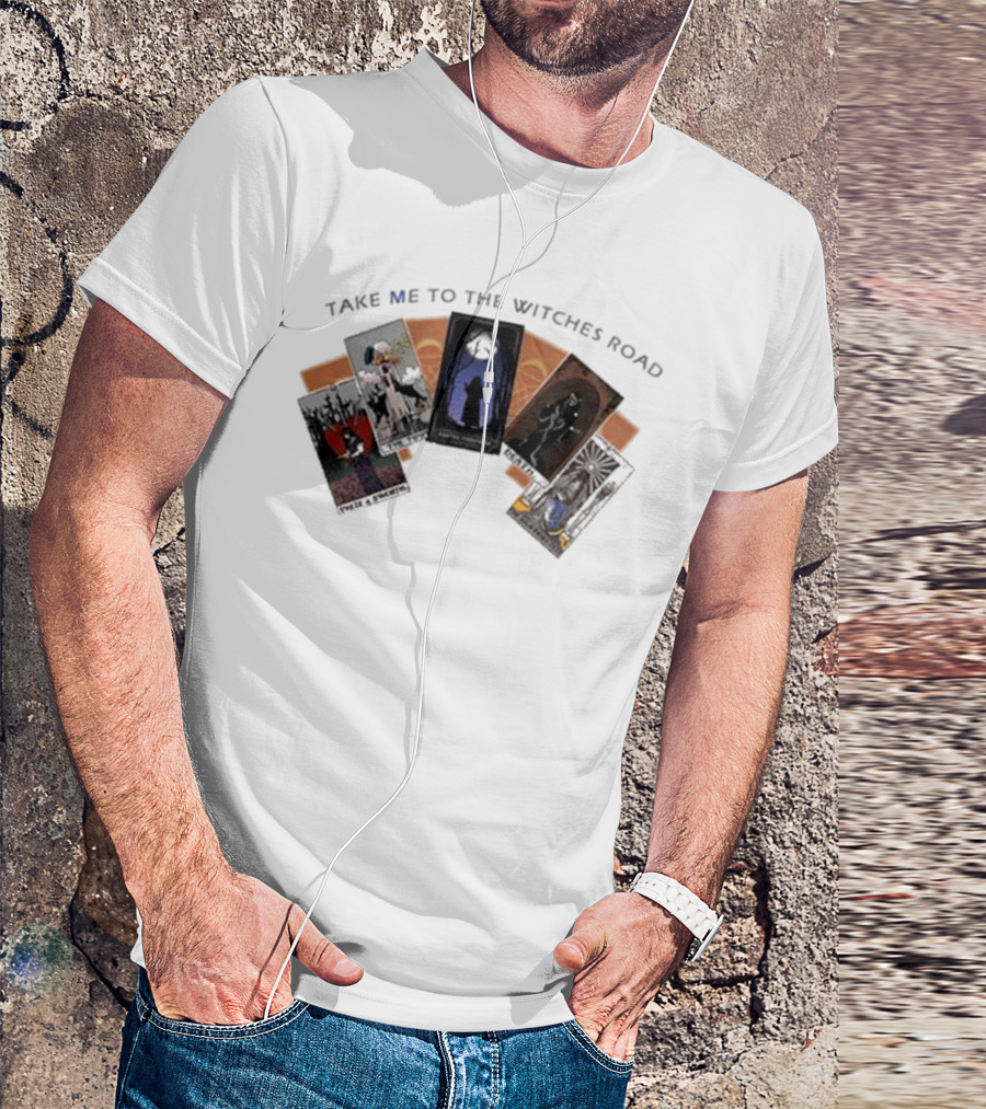 Take Me To The Witches Road Tarot Card Collection With Mystical Figures T-Shirt