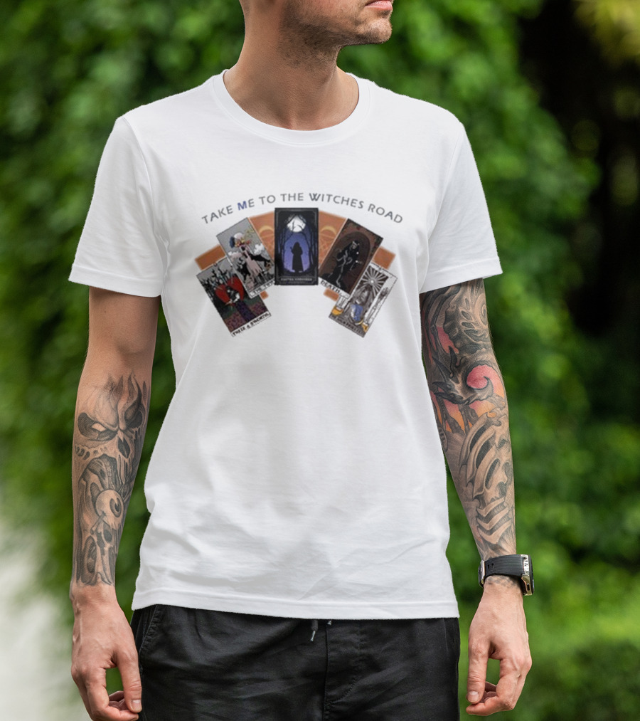 Take Me To The Witches Road Tarot Card Collection With Mystical Figures T-Shirt