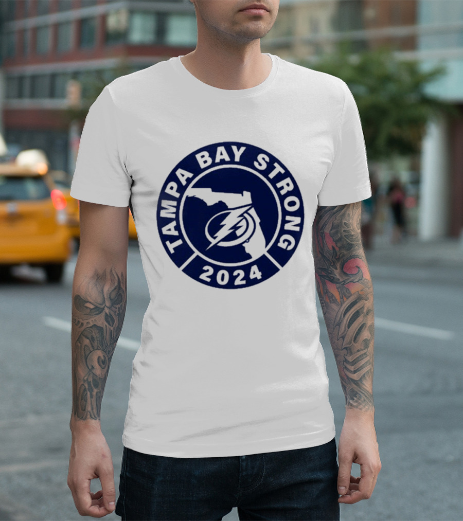 Tampa Bay Strong 2024 Florida Lightning Emblem T-Shirt