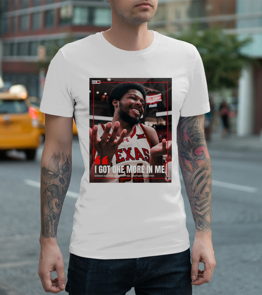 Texas Tech Red Raiders Kerwin Walton I Got One More In Me Basketball 3-Pointer T-Shirt