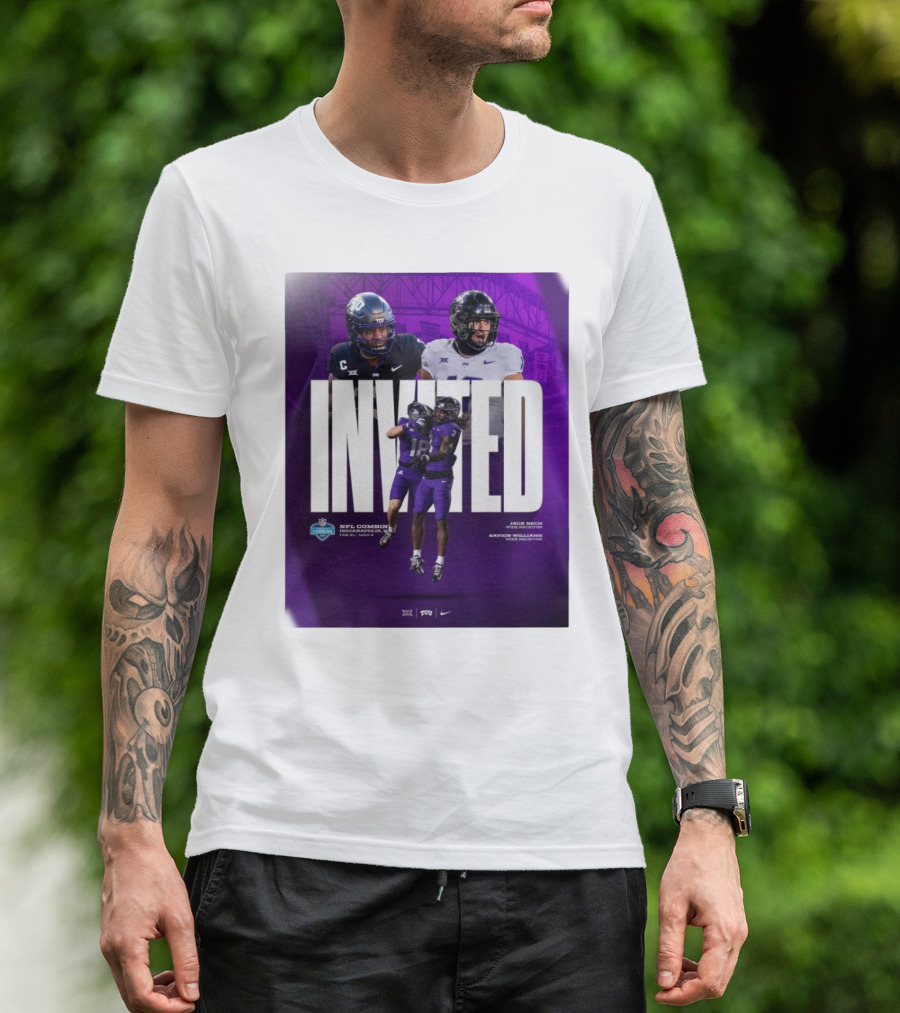 Invited NFL Combine TCU Horned Frogs Jack Bech Savion Williams Wide Receivers Indianapolis 2024 T-Shirt