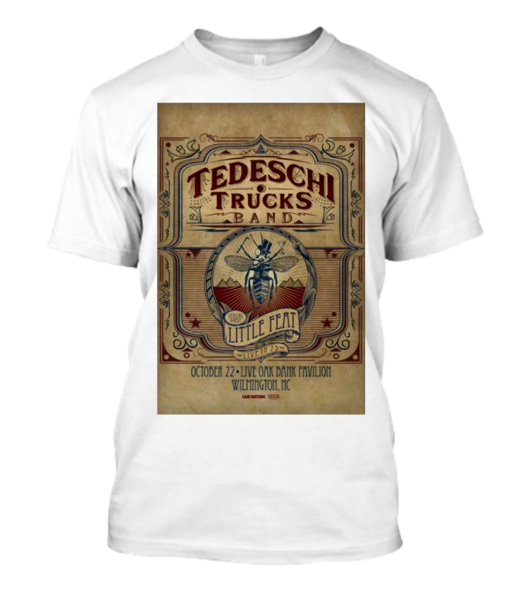 Tedeschi Trucks Band Special Guest Little Feat Live October 22 Live Oak Bank Pavilion Wilmington NC T-Shirt