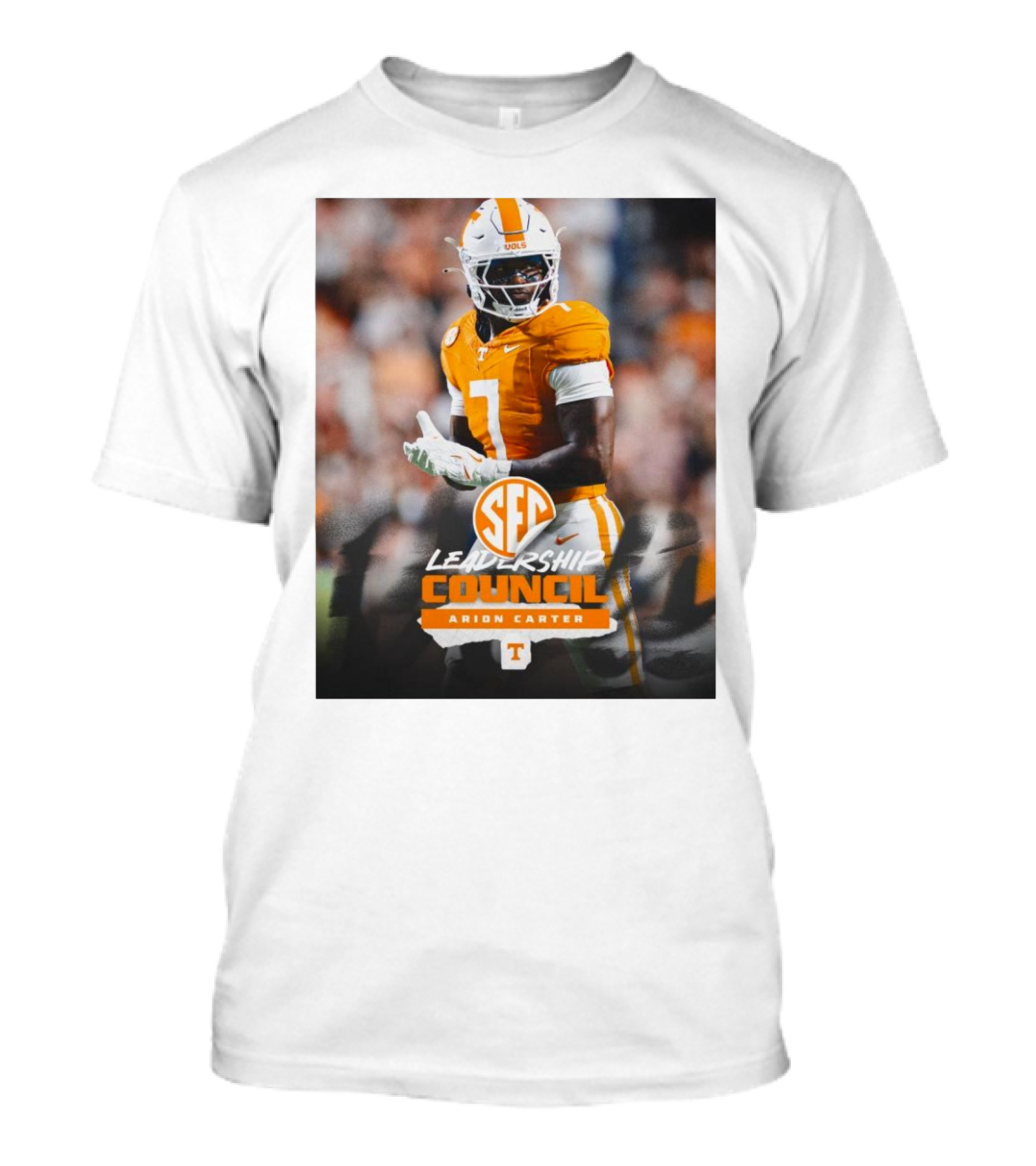 Tennessee Vols Arion Carter SEC Leadership Council Football T-Shirt