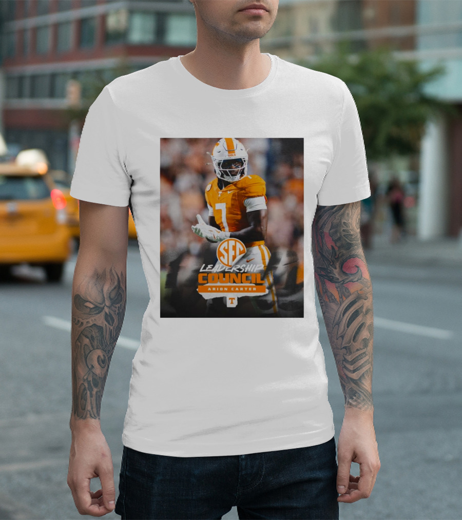 Tennessee Vols Arion Carter SEC Leadership Council Football T-Shirt