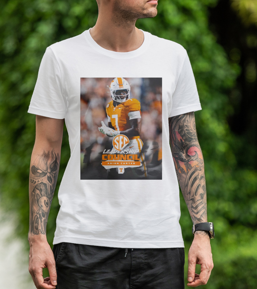 Tennessee Vols Arion Carter SEC Leadership Council Football T-Shirt