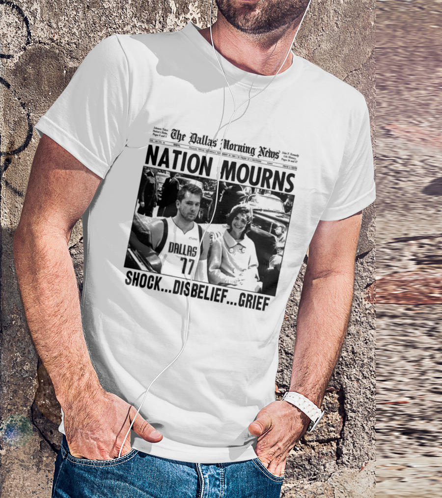 The Dallas Morning News Nation Mourns Shock Disbelief Grief Basketball Player And Smiling Woman T-Shirt
