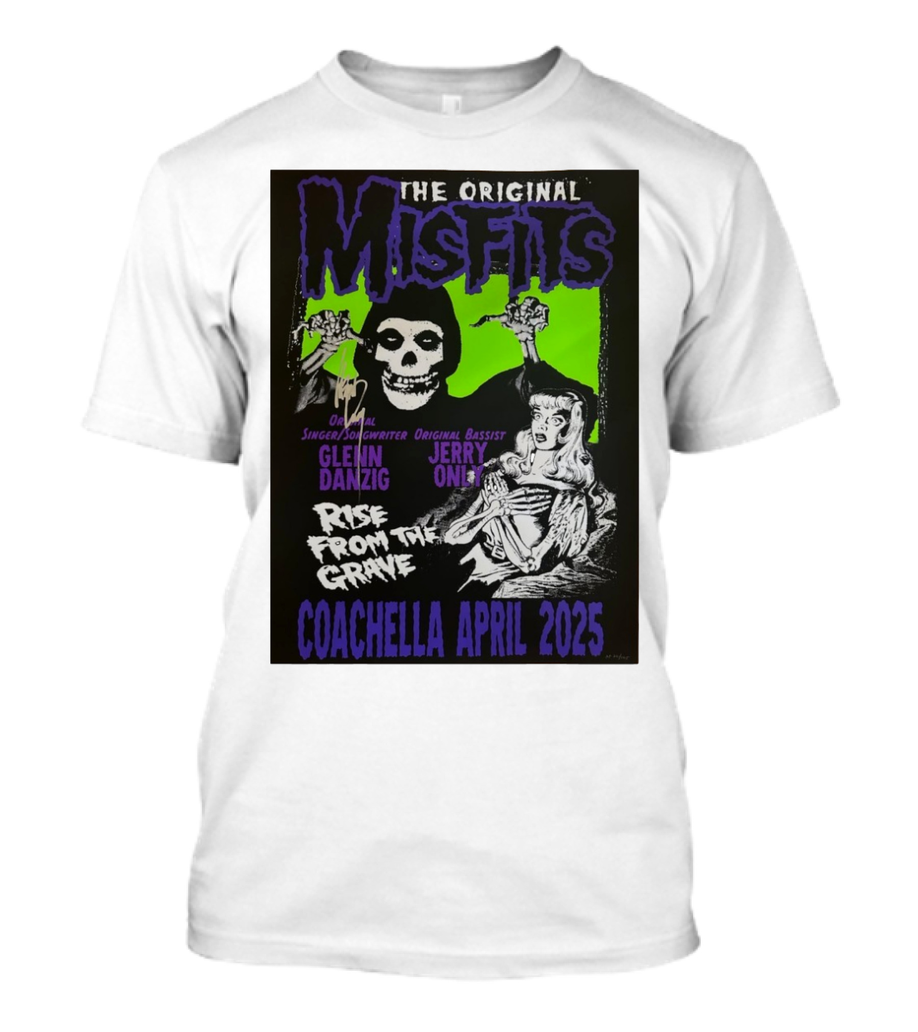The Original Misfits Coachella April 2025 Glenn Danzig Jerry Only Rise From The Grave T-Shirt