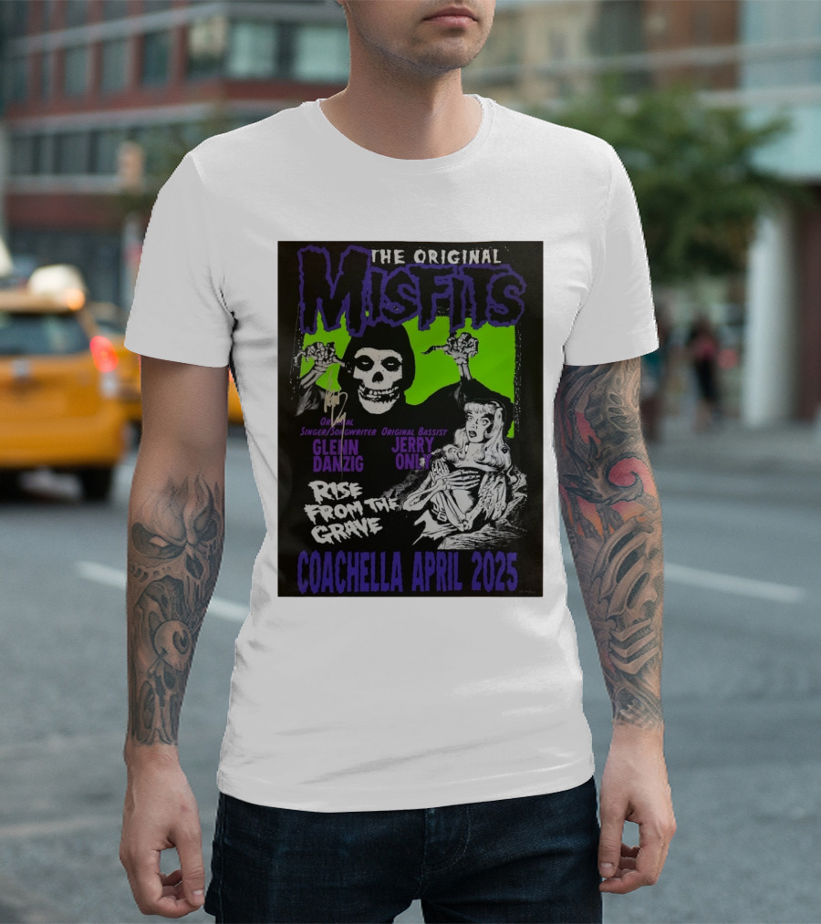 The Original Misfits Coachella April 2025 Glenn Danzig Jerry Only Rise From The Grave T-Shirt