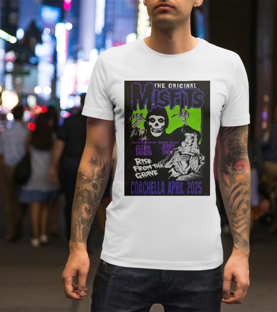 The Original Misfits Coachella April 2025 Glenn Danzig Jerry Only Rise From The Grave T-Shirt