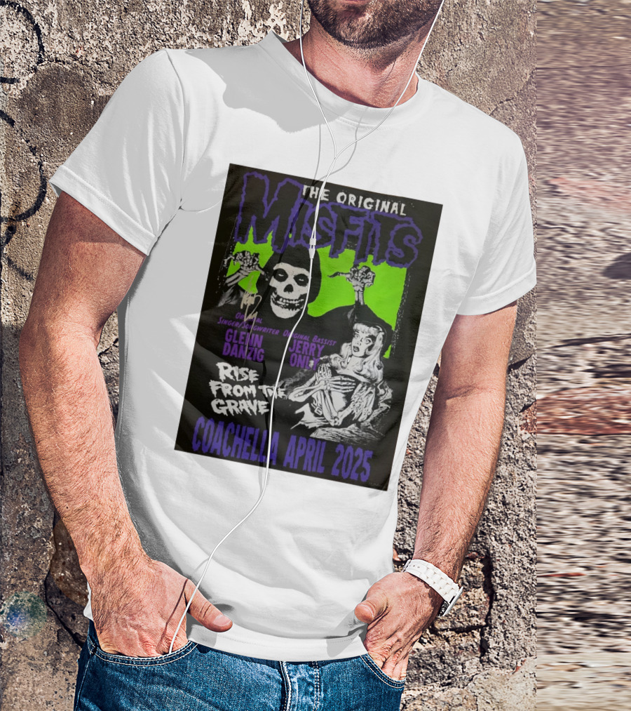 The Original Misfits Coachella April 2025 Glenn Danzig Jerry Only Rise From The Grave T-Shirt
