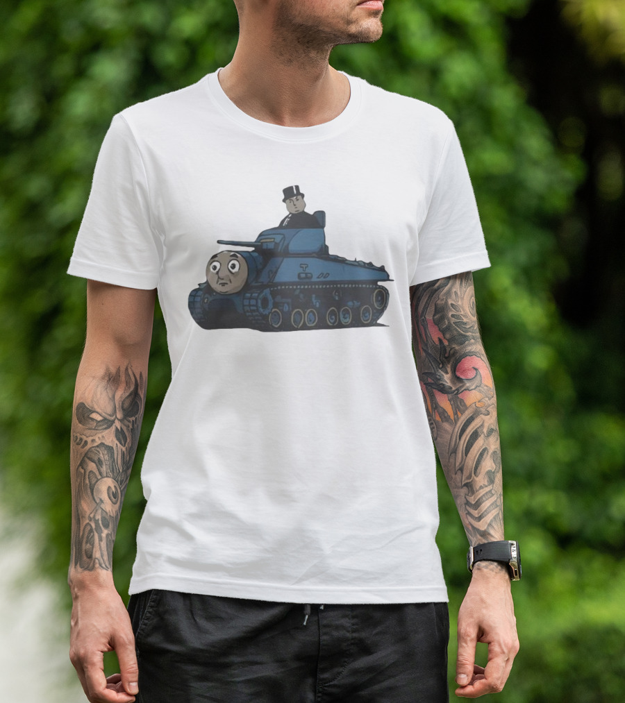 Thomas The Tank Engine And Sir Topham Hatt Tank Fusion Funny T-Shirt