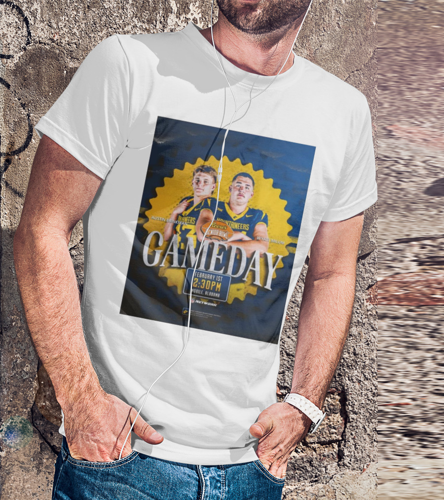 Reese's Senior Bowl Gameday Austin Brinkman Wyatt Milum February 1st 2:30PM Mobile Alabama West Virginia Mountaineers Football T-Shirt