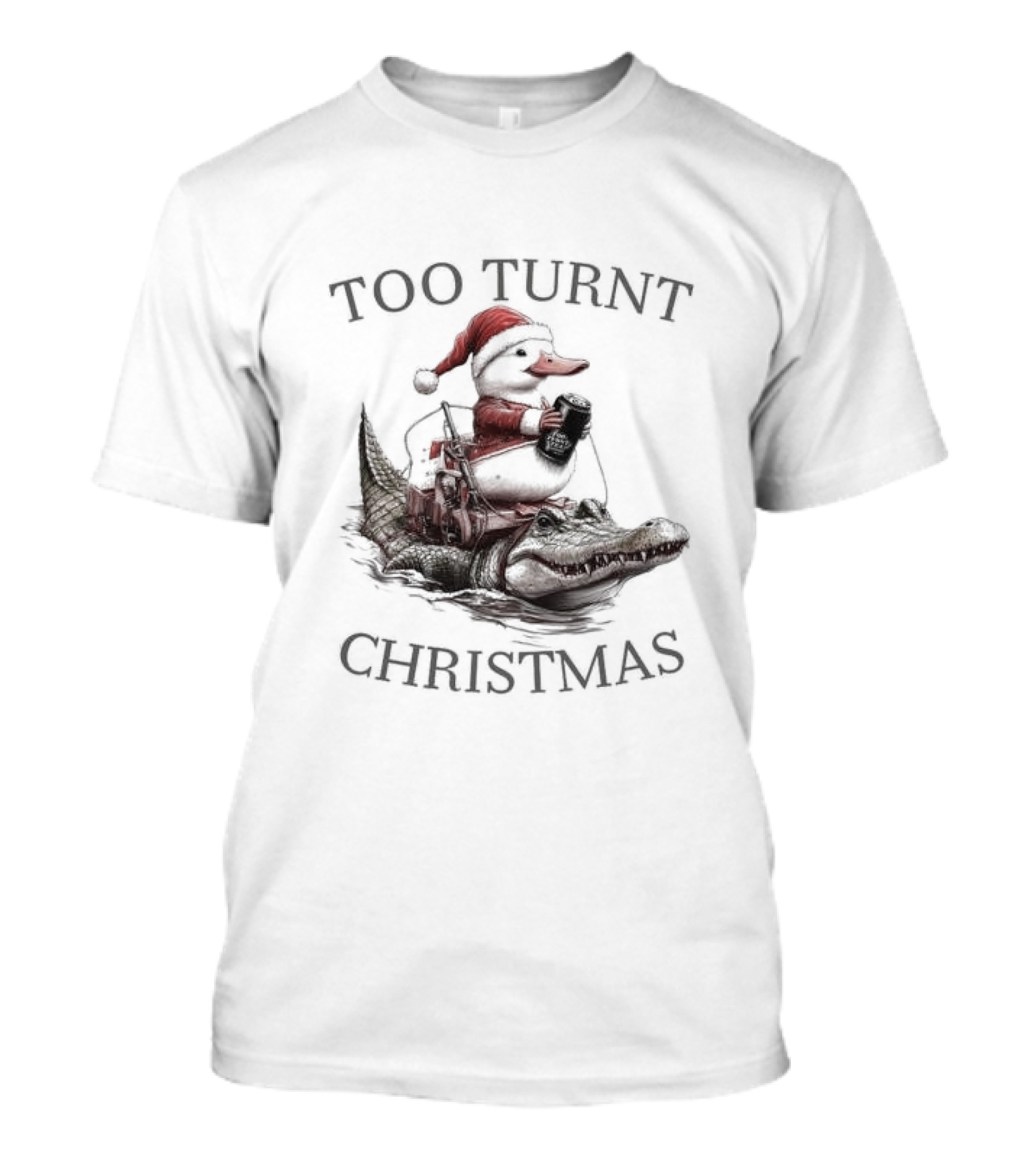 Too Turnt Christmas Duck In Santa Hat Baby Girl 2024 T-Shirt