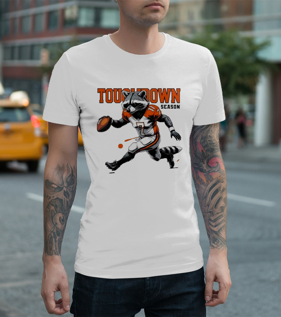 Touchdown Season Raccoon Football Fun T-Shirt