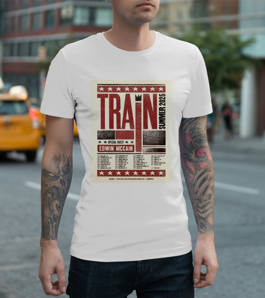 Train Summer 2025 Tour Featuring Edwin McCain T-Shirt