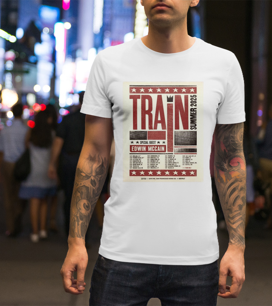 Train Summer 2025 Tour Featuring Edwin McCain T-Shirt
