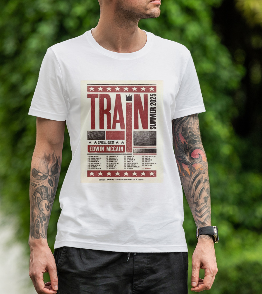 Train Summer 2025 Tour Featuring Edwin McCain T-Shirt