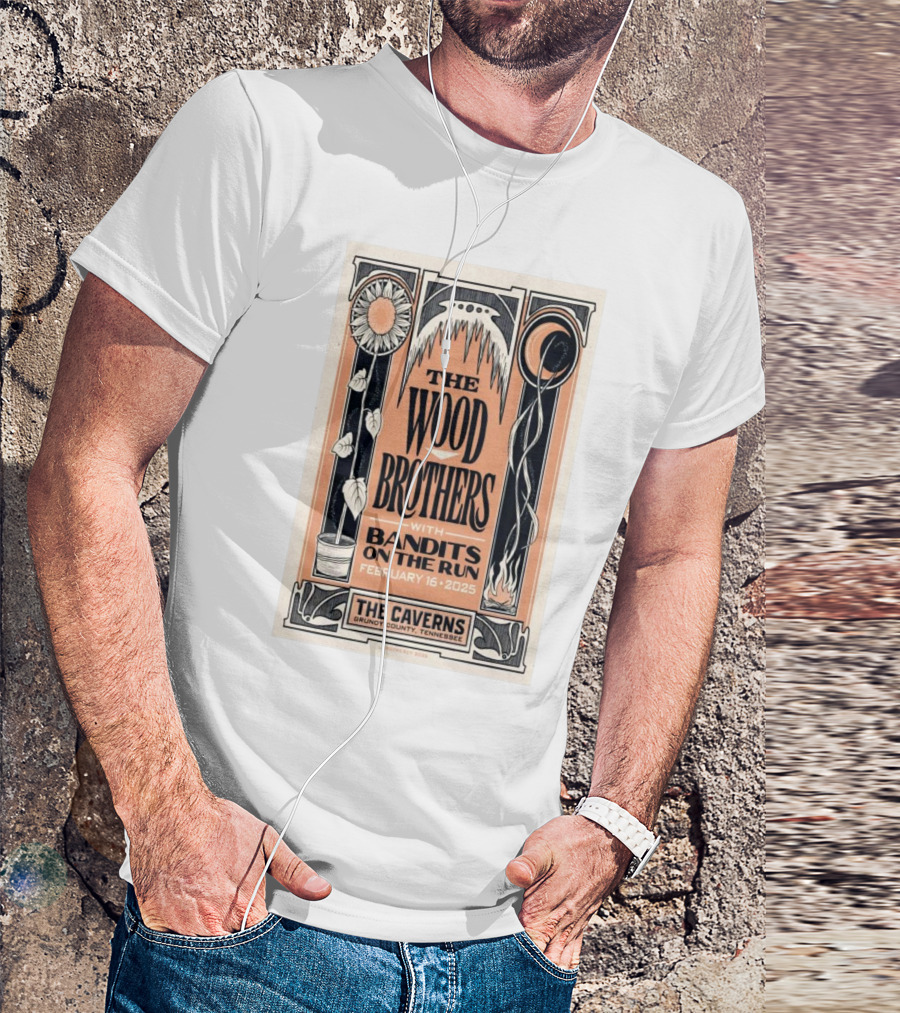 The Wood Brothers With Bandits On The Run February 16 2025 The Caverns Grundy County Tennessee T-Shirt