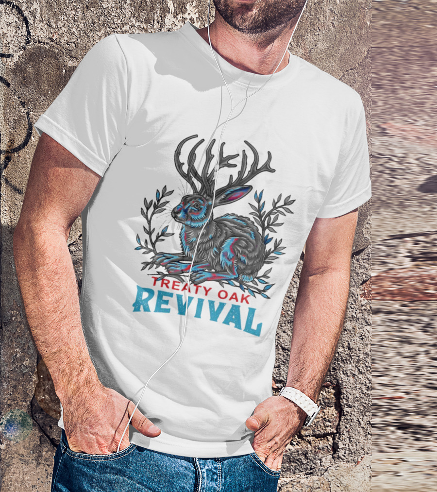 Treaty Oak Revival Jack Rabbit Psychedelic Colorful Illustration T-Shirt