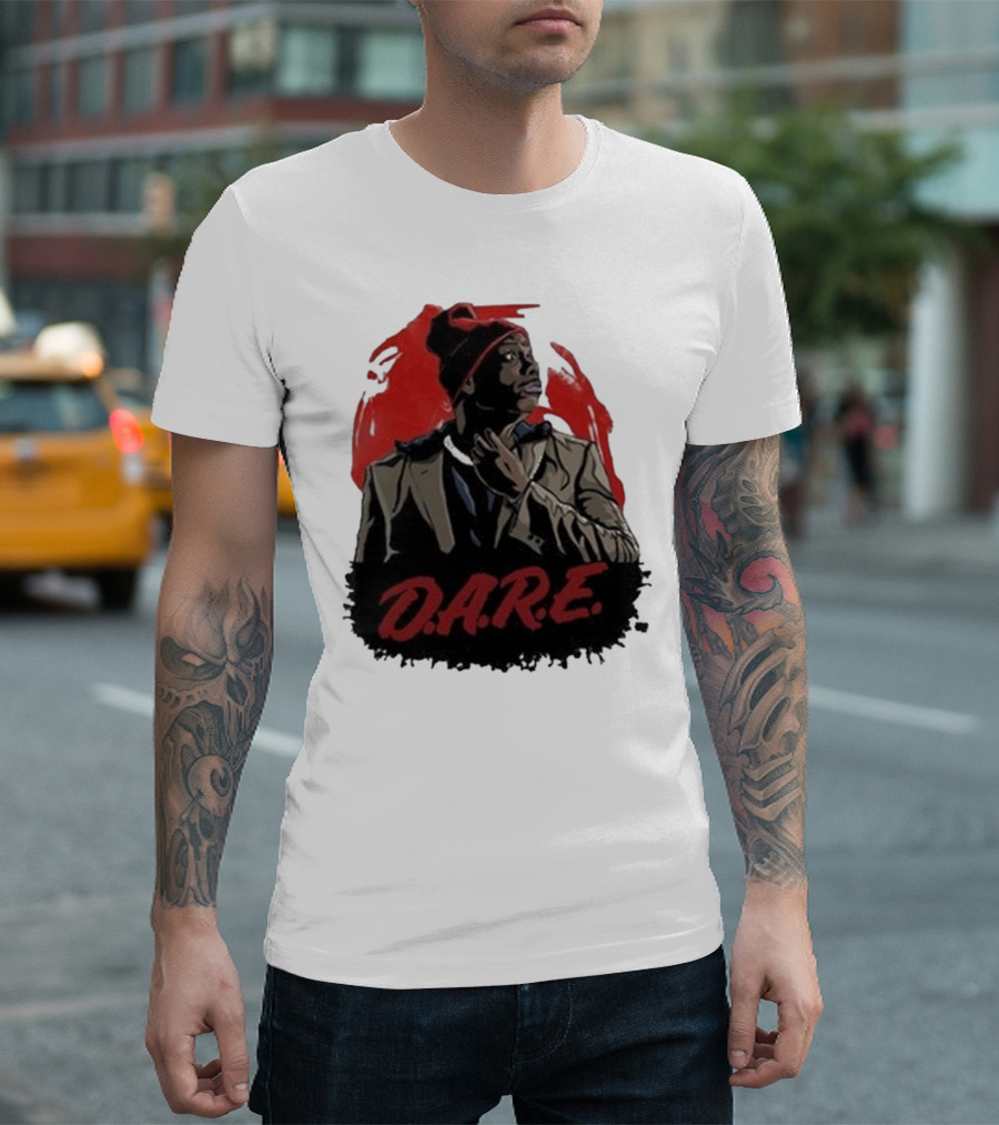 Tyrone D.A.R.E. Red Jacket Beanie Mock Hilarious Character Style T-Shirt
