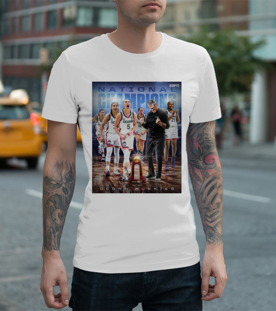 UConn Huskies NCAA National Champions Victory Celebration T-Shirt