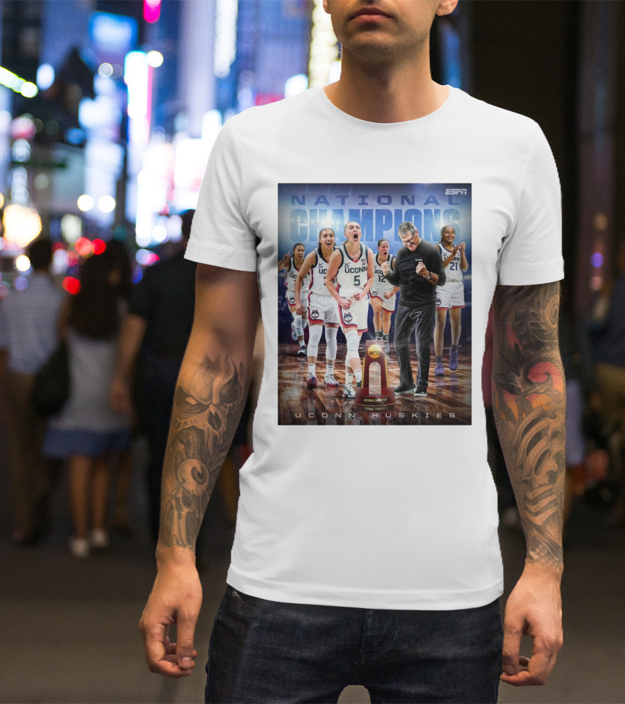 UConn Huskies NCAA National Champions Victory Celebration T-Shirt