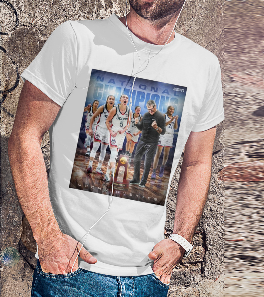 UConn Huskies NCAA National Champions Victory Celebration T-Shirt