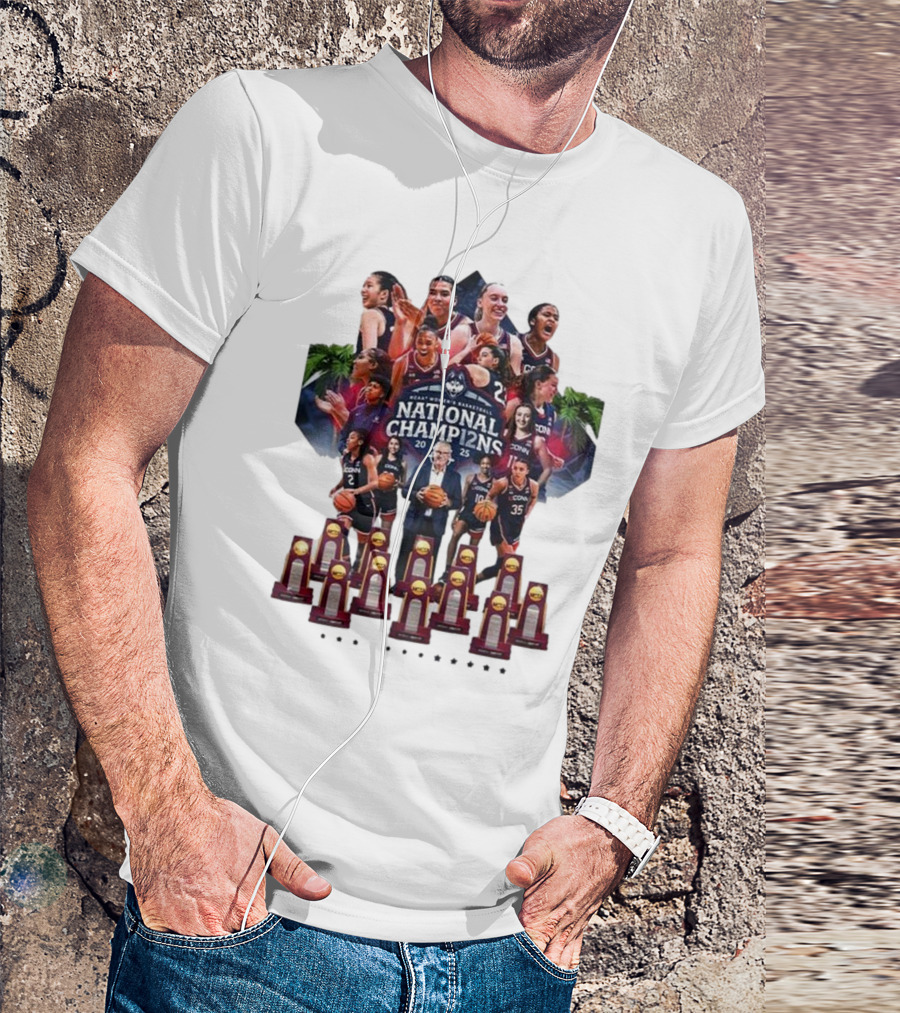 UConn Women's Basketball National Champ12ns 2025 NCAA 12th Title Celebration T-Shirt