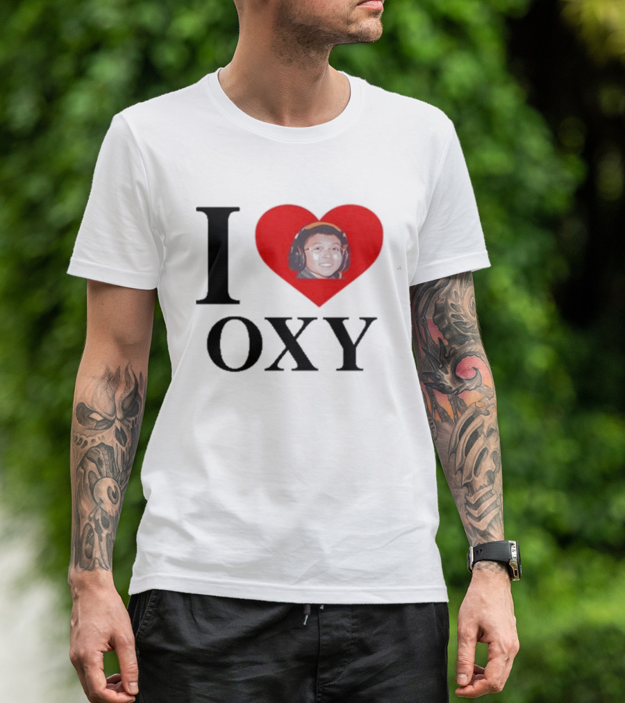 V1c Valorant I Love Oxy Heart Headphones Image T-Shirt