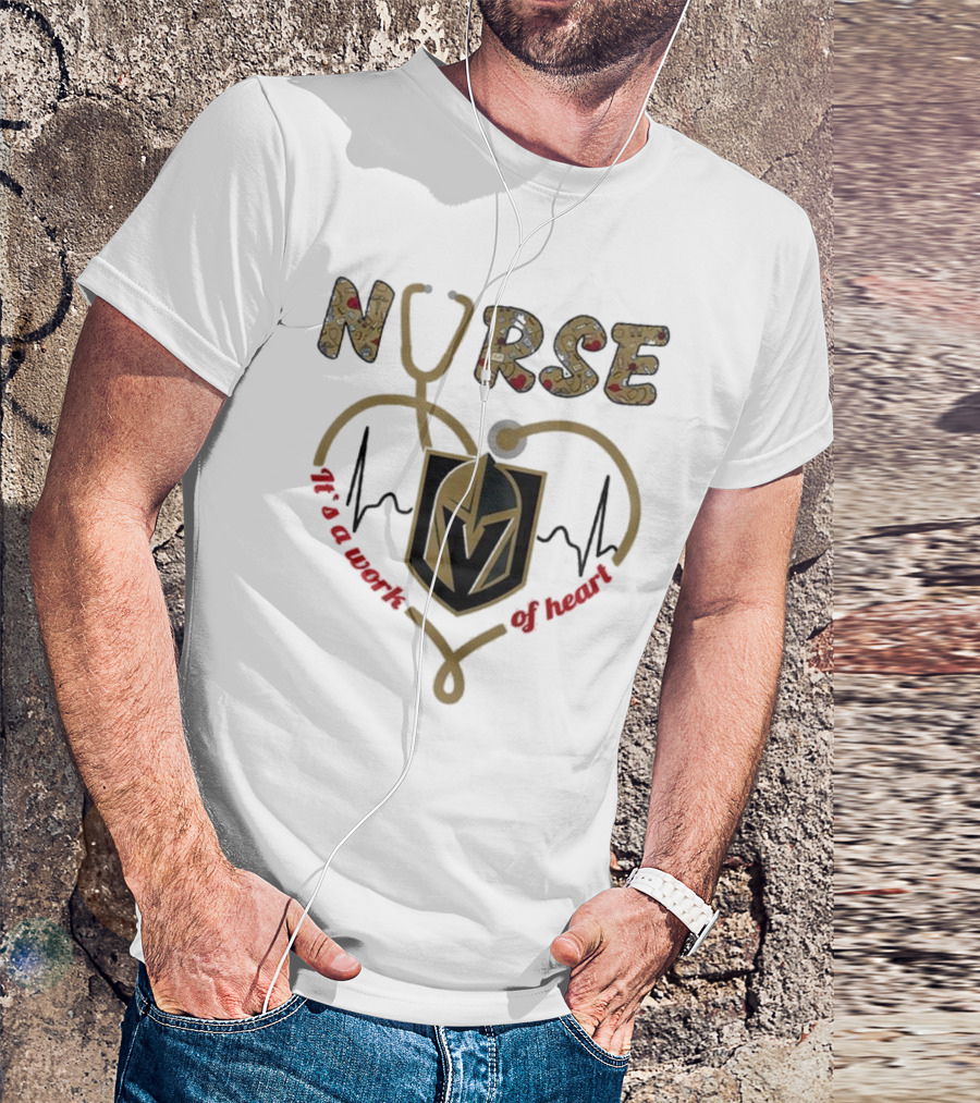 Vegas Golden Knights Nurse Heart Of Gold Appreciation Night 2025 T-Shirt