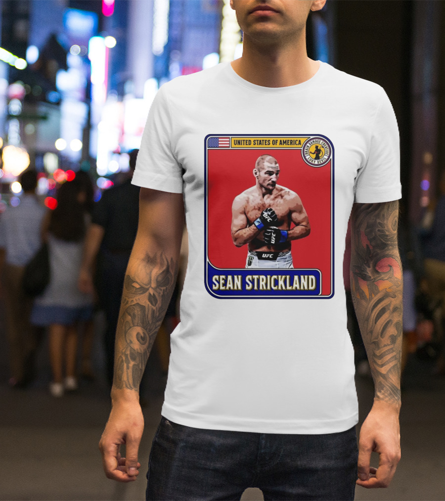 United States Of America Sean Strickland UFC Brain Damage Creative Luky Devil T-Shirt