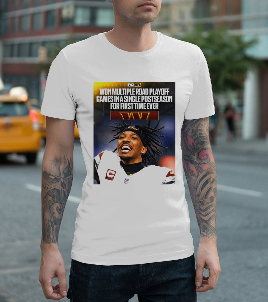 FOX NFL Washington Commanders Won Multiple Road Playoff Games In A Single Postseason For First Time Ever T-Shirt