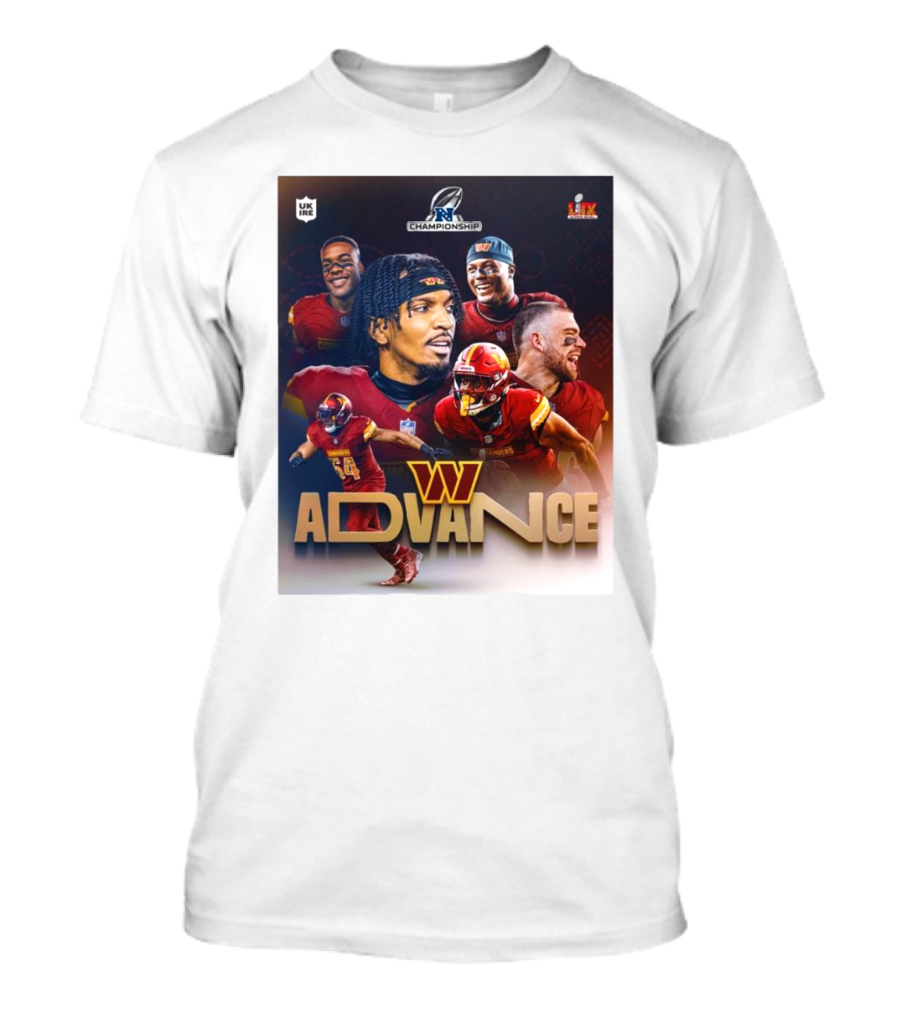 NFC Championship Advance Washington Commanders 2024 Appearance History T-Shirt