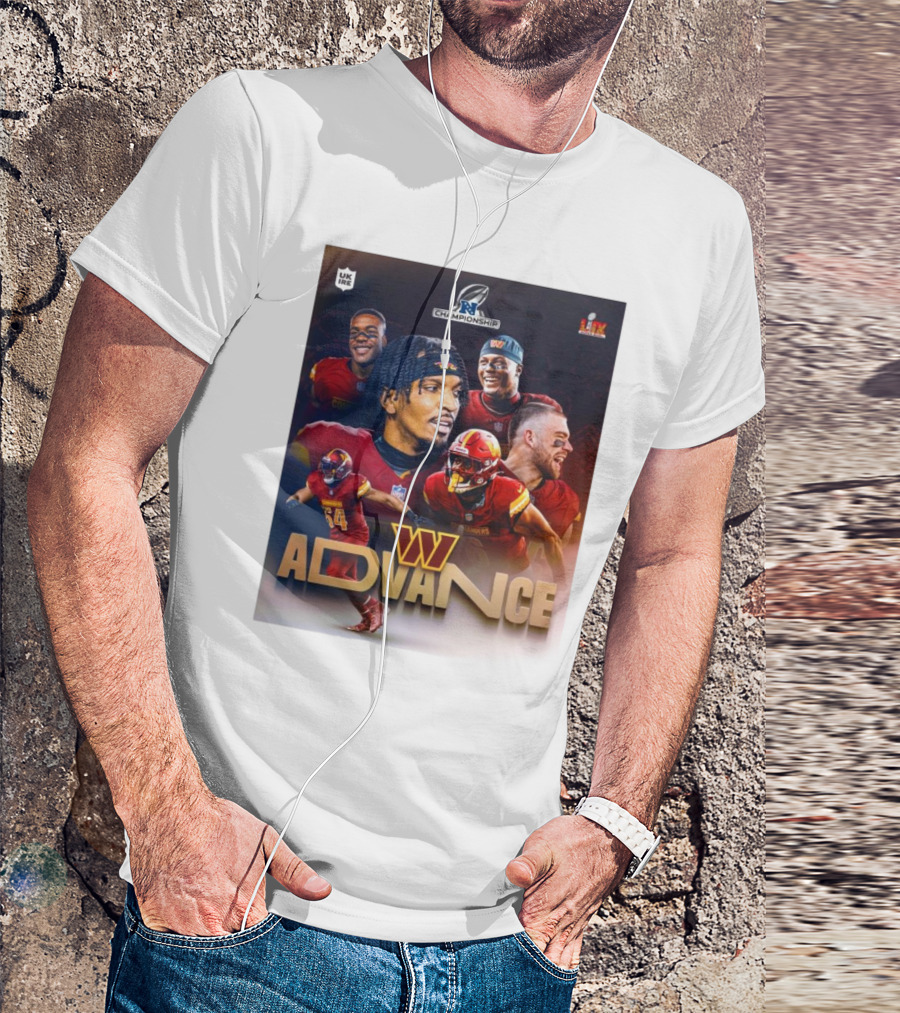 NFC Championship Advance Washington Commanders 2024 Appearance History T-Shirt