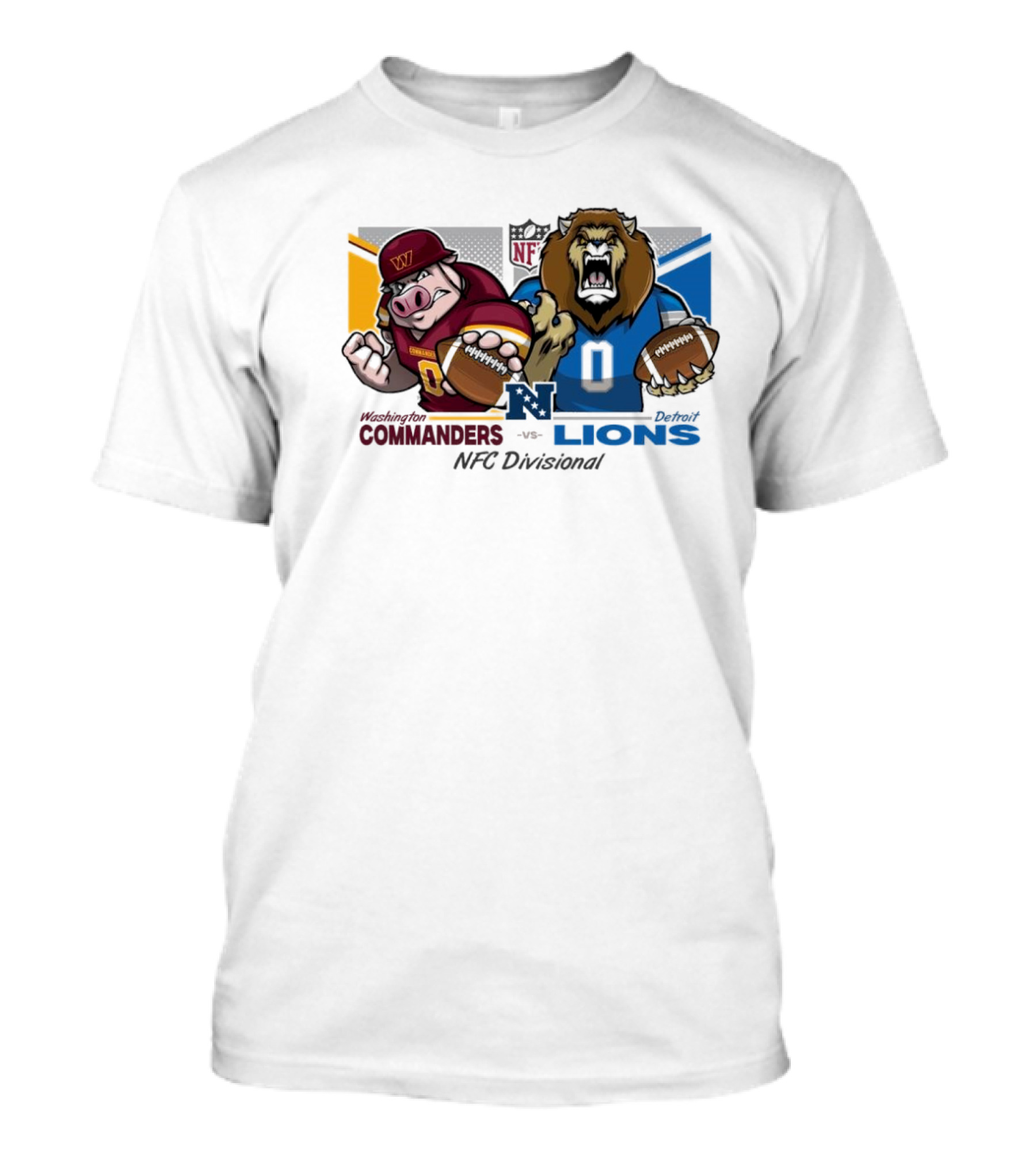 Washington Commanders Vs Detroit Lions NFL NFC Eric Poole Matchup Mascots T-Shirt