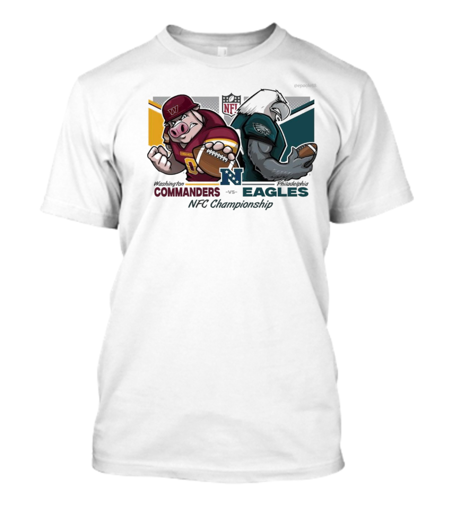 Washington Commanders Vs Philadelphia Eagles NFC Championship NFL Conference Championships Super Bowl LIX Mascot Football Rivalry T-Shirt