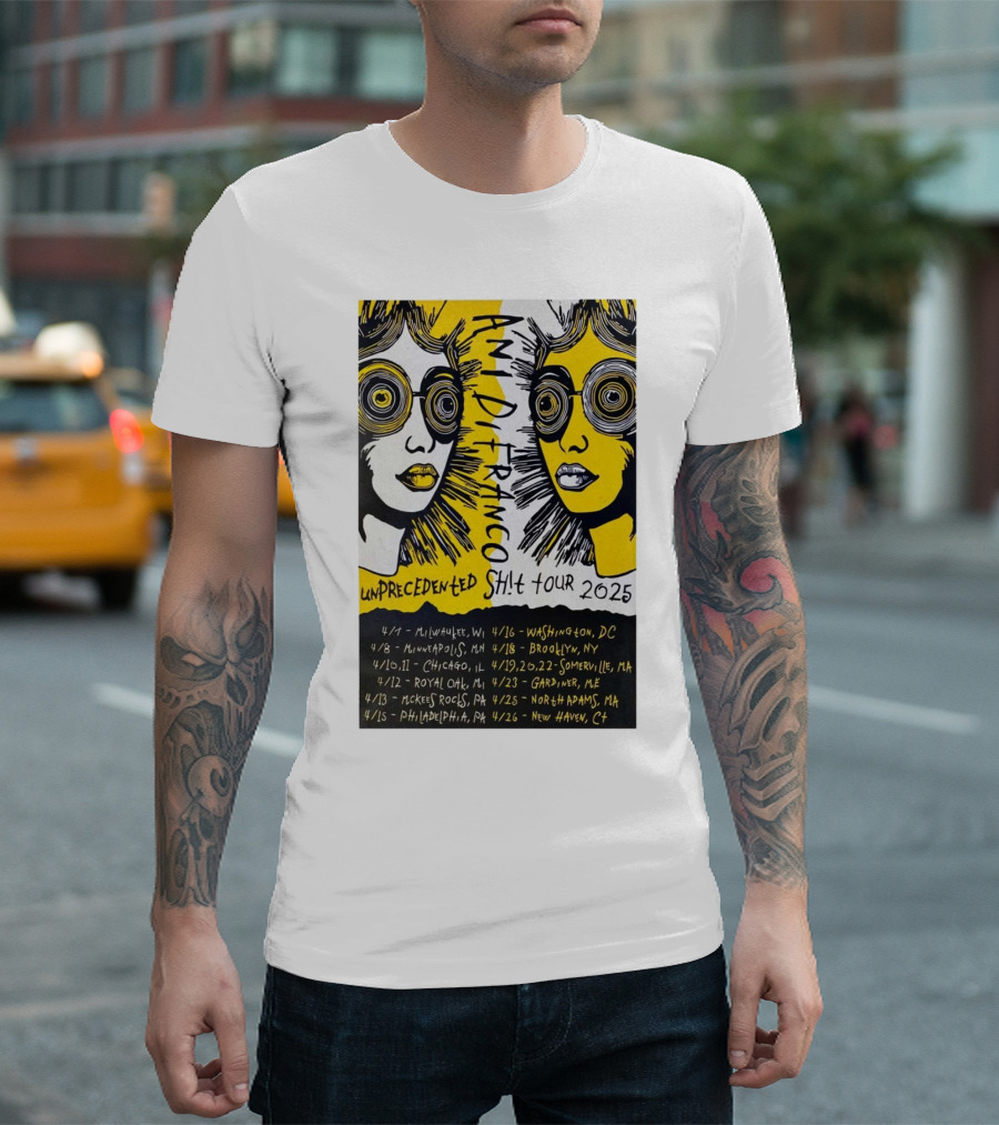 Ani DiFranco Unprecedented Sh!t Tour 2025 Milwaukee Minneapolis Chicago Dates T-Shirt