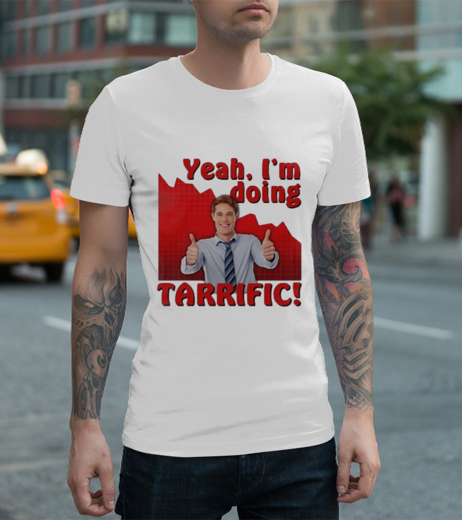 Yeah I'm Doing Tarrific Thumbs Up Business Graph T-Shirt