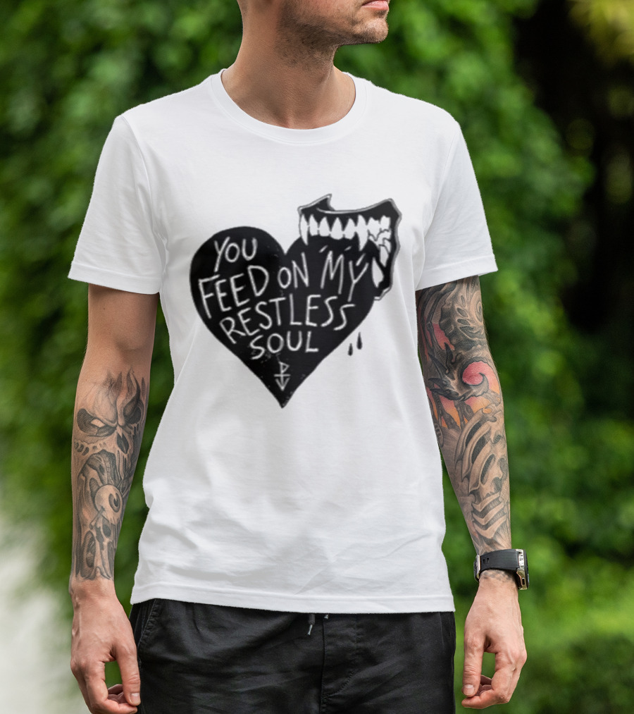 You Feed On My Restless Soul Aggressive Creature Burst Out Horror Theme T-Shirt