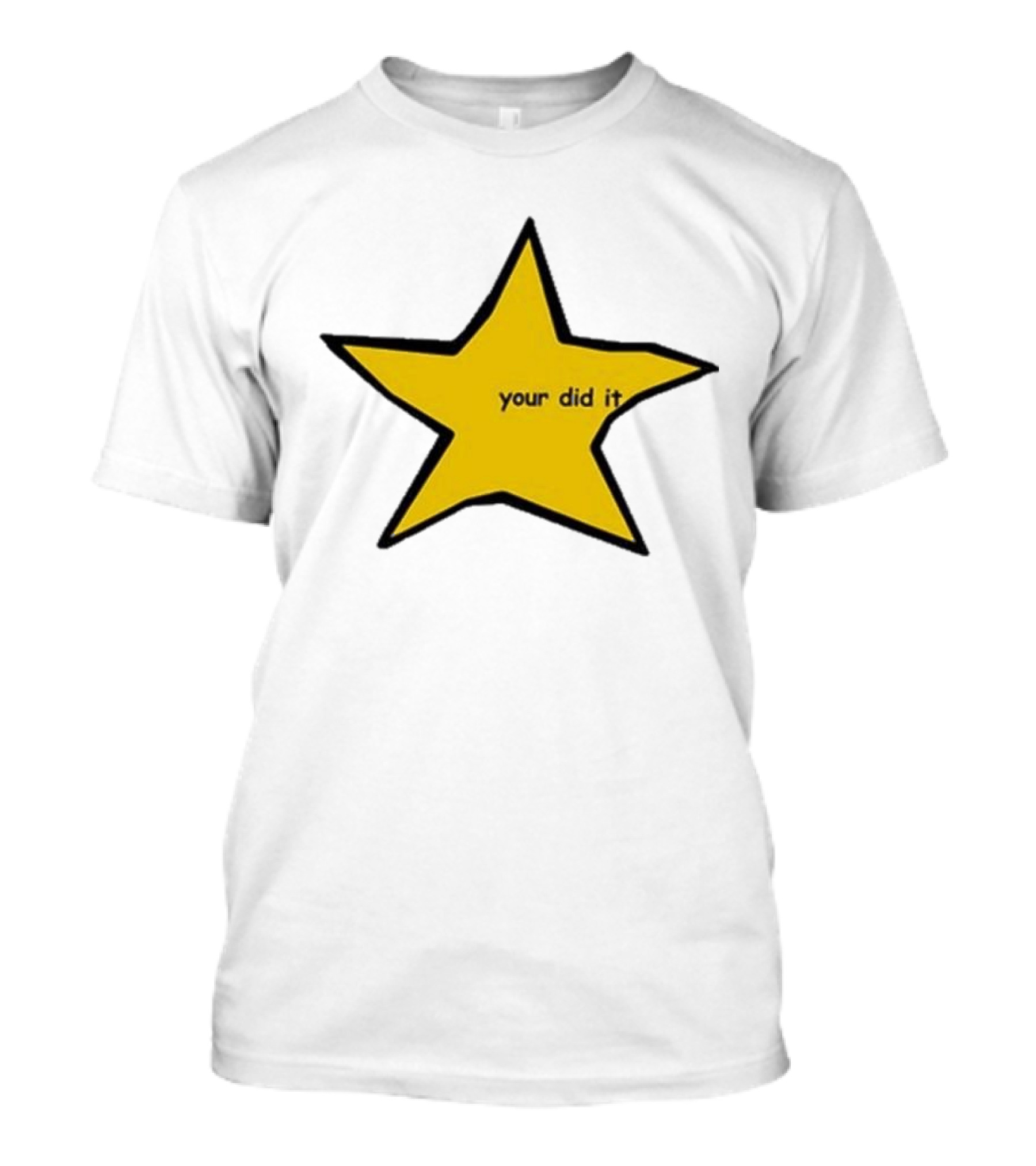 Your Did It Star Yellow Five-Point Shape T-Shirt
