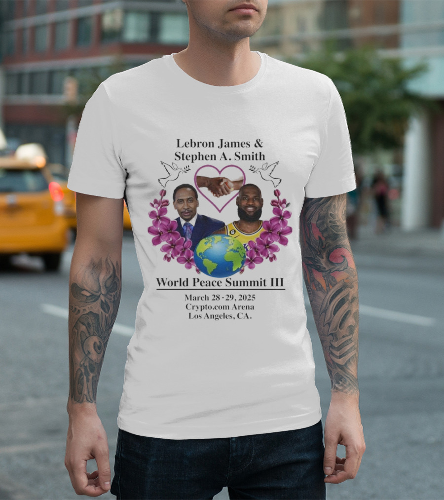 Lebron James Stephen A. Smith World Peace Summit III March 18-20 2025 Crypto.com Arena Los Angeles T-Shirt