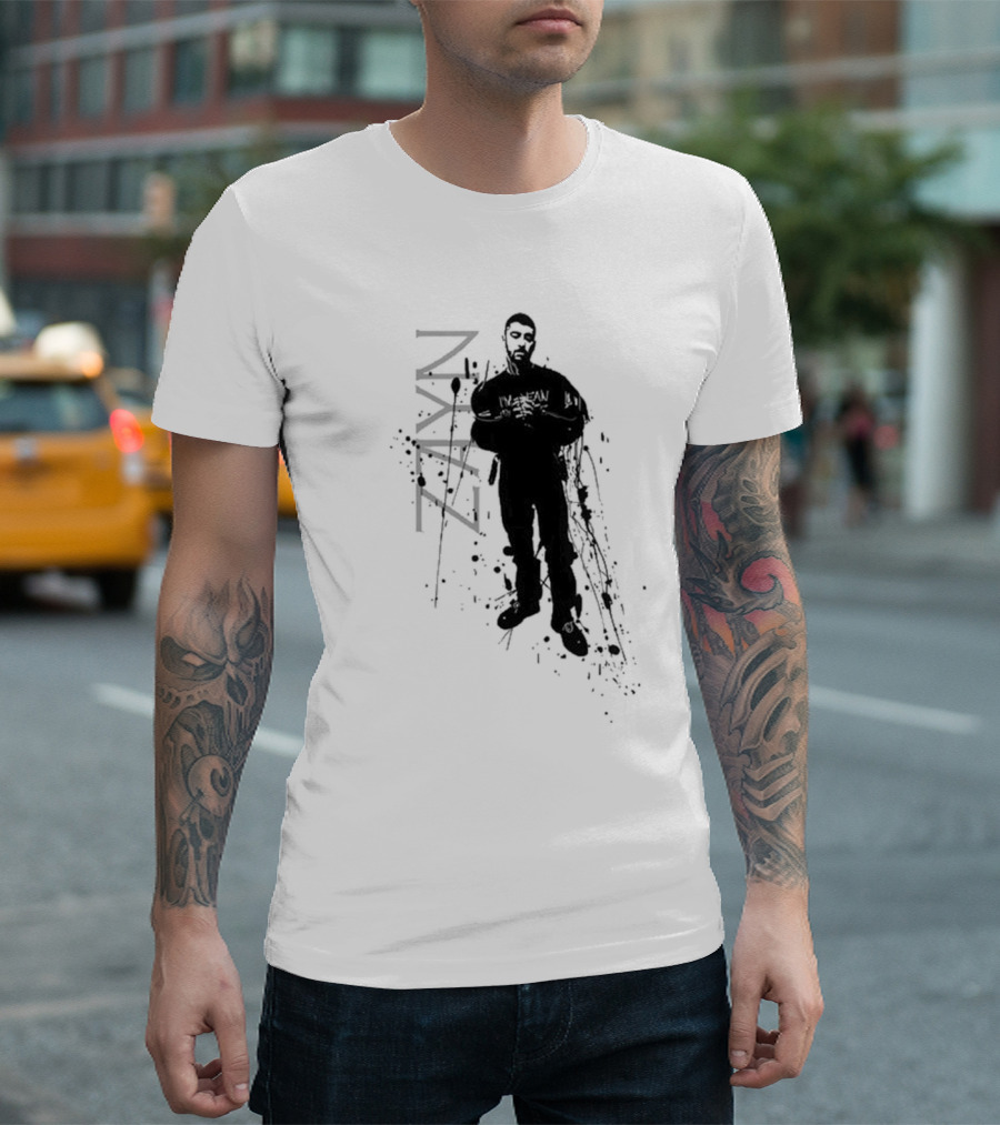 Zayn Splatter Style With Splash Silhouette And Name T-Shirt