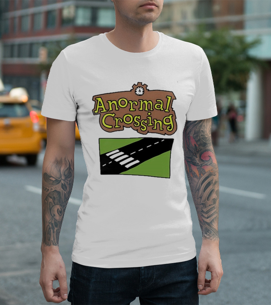 Anormal Crossing Zoe Bread Text and Z Shape Design T-Shirt