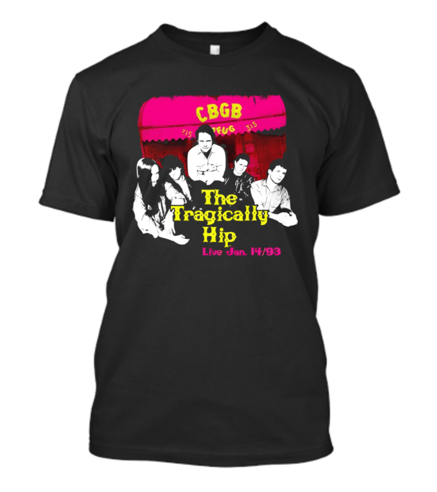 CBGB The Tragically Hip Live Jan 14 93 Vintage Style Music Venue Homage T-Shirt