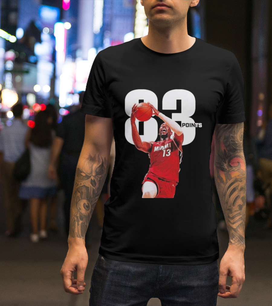 Bam Adebayo Miami 13 Scores 83 Points Passing Kobe Bryant's Single Game Record T-Shirt