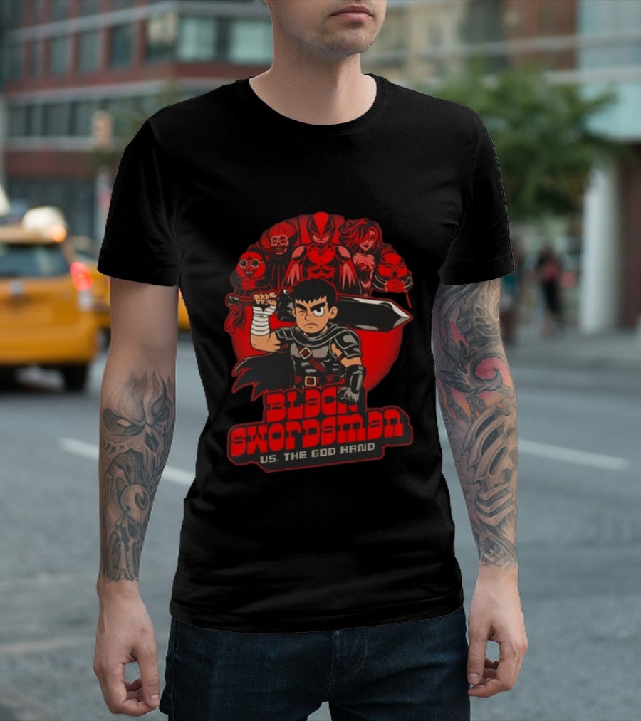 Berserk Black Swordsman Vs The God Hand Scott Pilgrim Vs The World Fusion T-Shirt