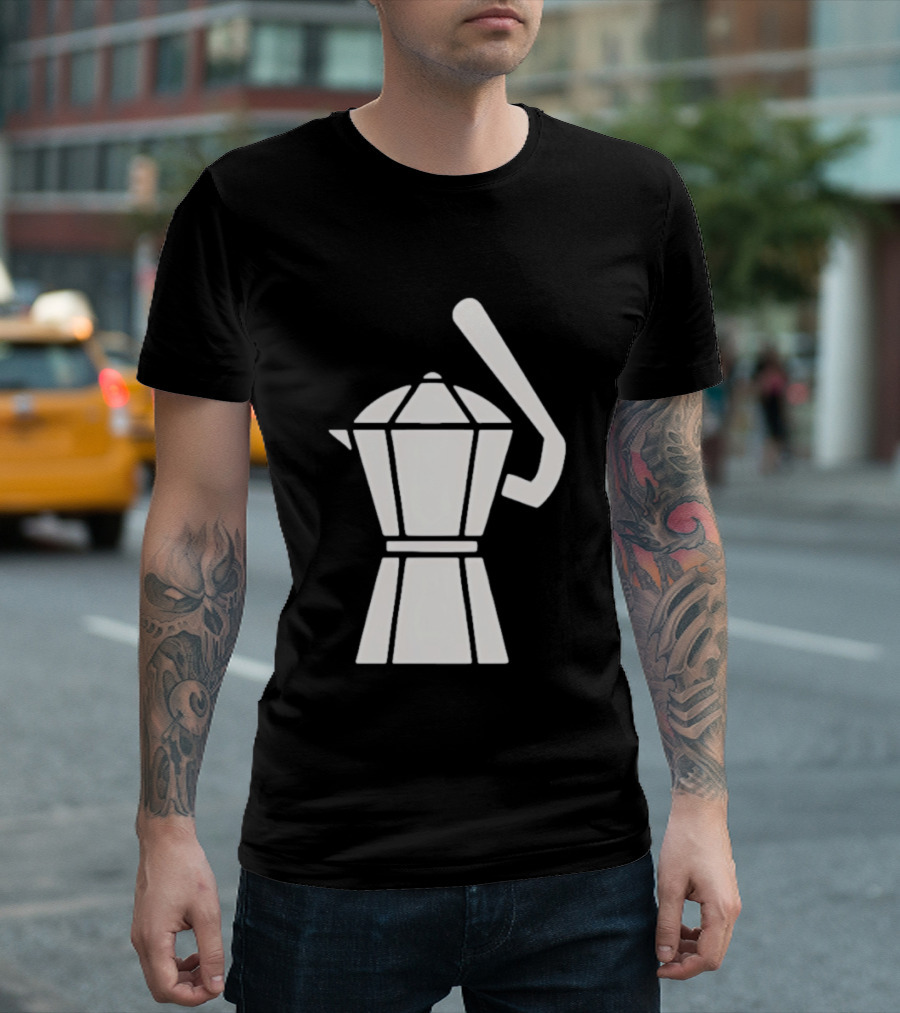 Espresso Baseball Coffee Filter Moka Pot Shape T-Shirt