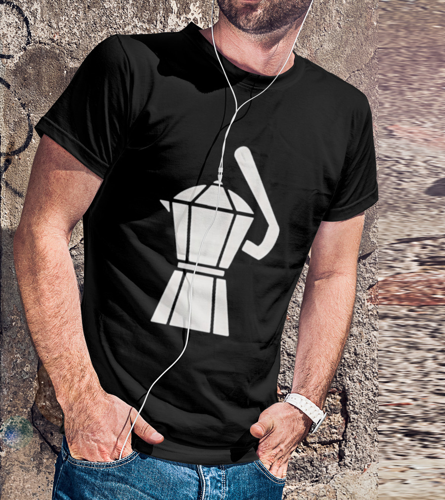 Espresso Baseball Coffee Filter Moka Pot Shape T-Shirt