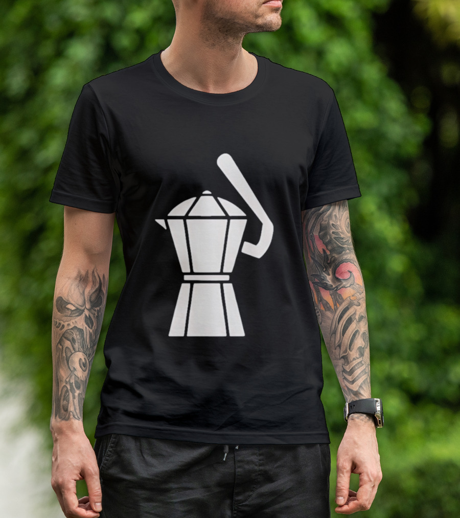 Espresso Baseball Coffee Filter Moka Pot Shape T-Shirt